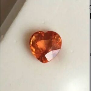 Orange Sapphire Gemstones (3) Heart Cut
